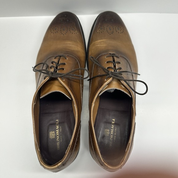 Bruno Magli Mens Italy Brown Arno Oxford Leather Dress Shoes Sz US 11 M main image 5